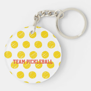 Porte-clés Team Pickleball Yellow Polka Dot Balls Sports