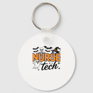 Porte-clés Tech infirmière - Halloween - avec squelette, sorc