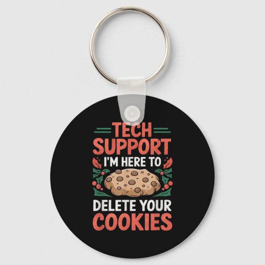 Porte-clés Tech Suprt Christmas Helpdesk Computer Geek Cookie (Recto)
