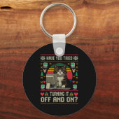 Porte-clés Tech Suprts Cat Engineer Computer Ugly Christmas S (Recto)