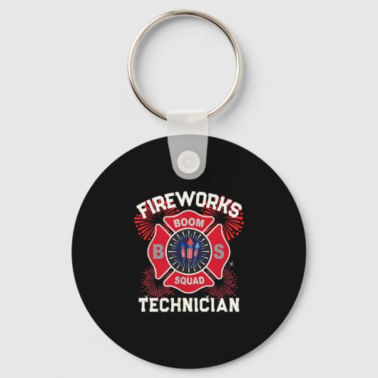 Porte-clés Technicien de feux d'artifice drôle sécurité de l' (Recto)