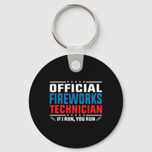 Porte-clés Technicien officiel de feux d'artifice 4 juillet P