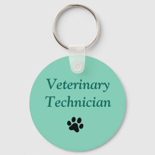 Porte-clés Technicien vétérinaire/empreinte de patte/vert
