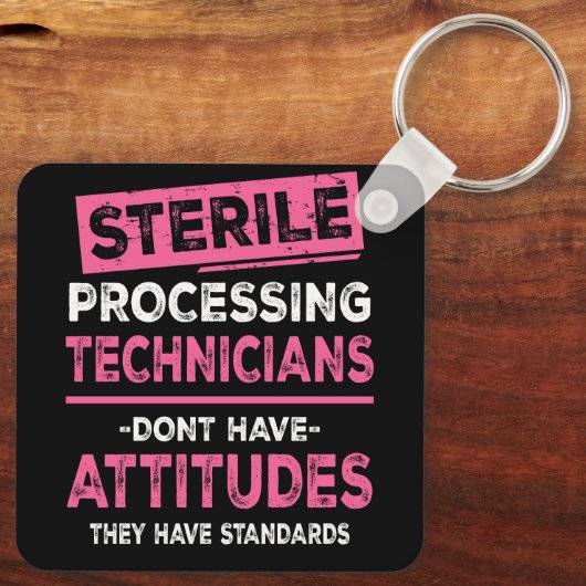 Porte-clés Techniciens de traitement stérile Les techniciens  (Verso)