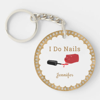 Porte-clés Technique d'ongle personnalisée Rouge polonais