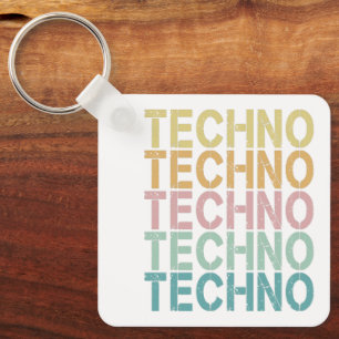 Porte-clés Techno House Retro Letting Electro Vintage Rave