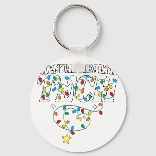 Porte-clés Technologie de santé mentale Noël Technologue psyc (Recto)