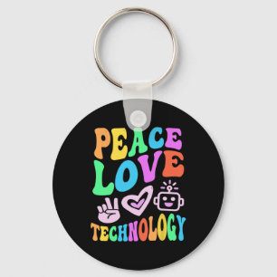 Porte-clés Technologie vintage Peace Love Retro Computer Teac