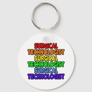 Porte-clés Technologue en chirurgie arc-en-ciel