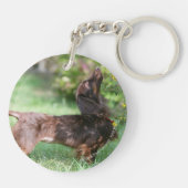 Porte-clés Teckel miniature aux cheveux longs 1 (Dos)