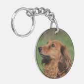 Porte-clés Teckel miniature aux cheveux longs 2 (Devant gauche)