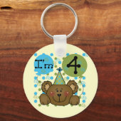 Porte-clés Teddy Bear 4th Birthday T-shirts et cadeaux (Recto)