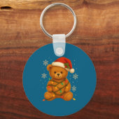 Porte-clés Teddy Bear Christmas Tree Lights Santa Hat For Bea (Recto)