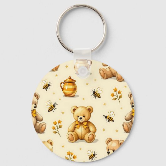 Porte-clés Teddy Bears Honey Bees Nursery Pattern (Recto)