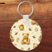 Porte-clés Teddy Bears Honey Bees Nursery Pattern (Verso)
