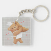 Porte-clés Teddy le Baker avec Croissant (Dos)
