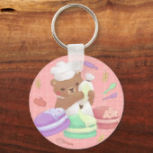 Porte-clés Teddy le Baker avec Macarons (Verso)
