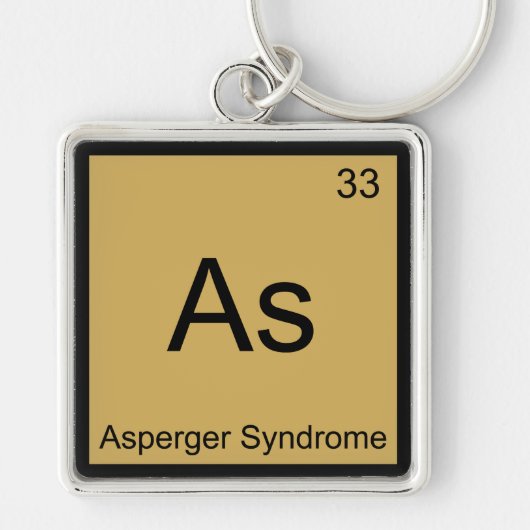 Porte-clés Tee drôle du syndrome d'Asperger - As - Élément de (Devant)