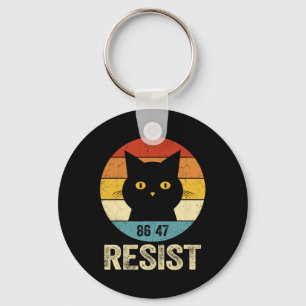 Porte-clés Tee Résistez à Anti Trump Rétro Chat Résistez Anti