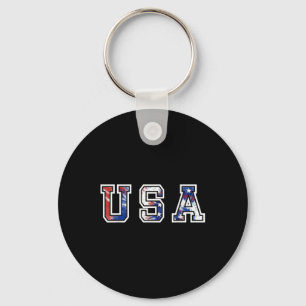 Porte-clés Tee - shirt Drapeau Américain Pour Femmes 4 juille