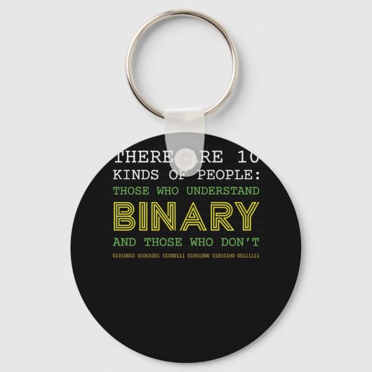 Porte-clés Tee - shirts de Geek de code binaire nerd (Recto)