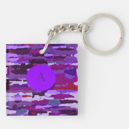 Porte-clés Teintes de craie gaufrées de pourpre et de rouge (Dos)