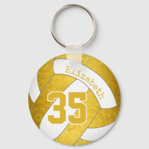 Porte-clés teintes d'or volley-ball personnalisé girly
