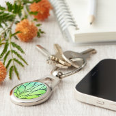 Porte-clés Teintes vertes vives motif créatif de feuilles (Côté )