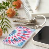 Porte-clés Teinture à carreaux bleu numérique (Devant droit)