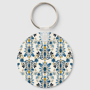 Porte-clés teinture à cravate Ikat, aquarelle tribale