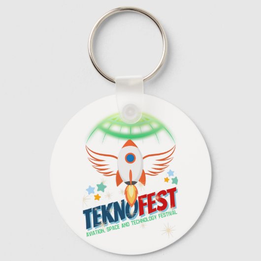 Porte-clés TEKNOFEST Conception de fusée - Aviation et Techno (Recto)