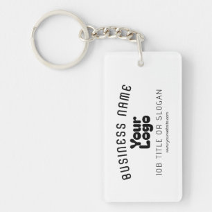 Porte-clés Télécharger le logo Rétro-Moderne Blanc & Noir (mo