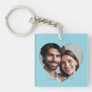 Porte-clés Télécharger personnalisé Coeur Couple Photo Ajoute