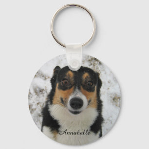 Porte-clés Téléchargez la photo de votre chien avec son nom