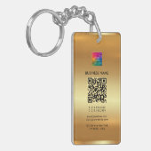 Porte-clés Téléchargez votre logo Gold Ajouter un code QR (Devant gauche)