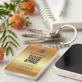 Porte-clés Téléchargez votre logo Gold Ajouter un code QR (Devant droit)