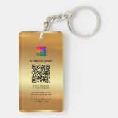 Porte-clés Téléchargez votre logo Gold Ajouter un code QR (Dos)