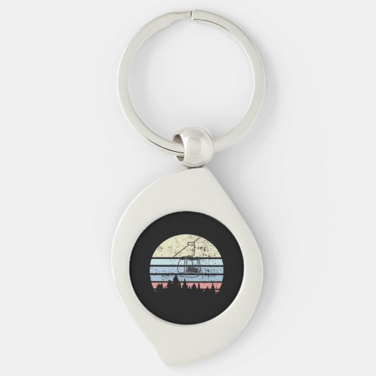 Porte-clés Téléphérique de ski Rétro (Devant)