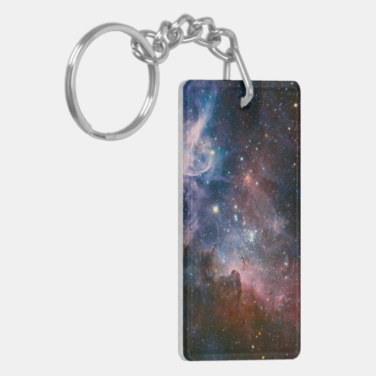 Porte-clés Télescope Nebula Hubble Carina Rouge et Bleu (Devant gauche)