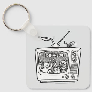 Porte-clés Télévision Rétro Chats Sans Signal