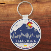 Porte-clés Telluride Colorado Retro Sunset Ski Souvenirs (Verso)
