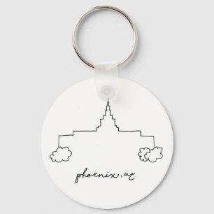 Porte-clés temple de phoenix arizona croquis simple moderne