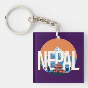 Porte-clés Temple du Népal Mont Everest
