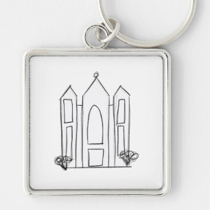 Porte-clés Temple mormon simple moderne de Salt Lake City LDS