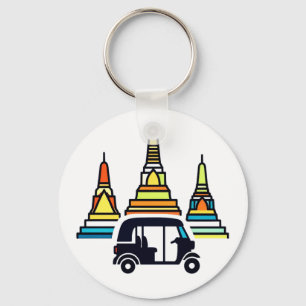 Porte-clés Temples thaïlandais et tuk tuks