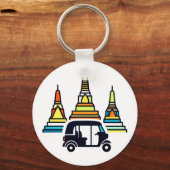 Porte-clés Temples thaïlandais et tuk tuks (Recto)