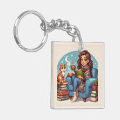 Porte-clés Temps de lecture confortable (Devant gauche)