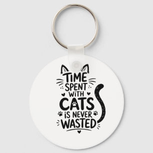Porte-clés Temps Passé Avec Des Chats