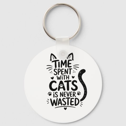 Porte-clés Temps Passé Avec Des Chats (Recto)