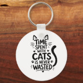 Porte-clés Temps Passé Avec Des Chats (Recto)